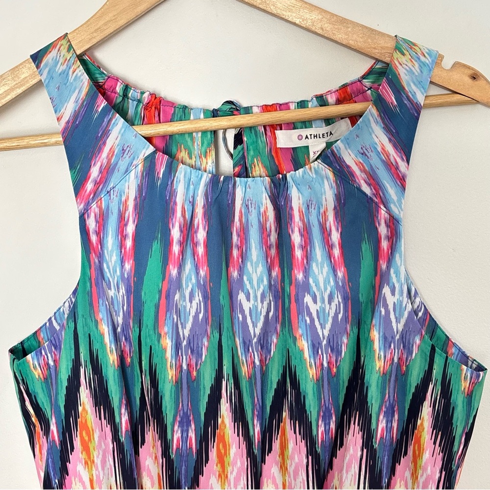 Athleta Martinique Ikat Colorful Midi Dress Size XXS 2XS/XS *K3 - Picture 9 of 15